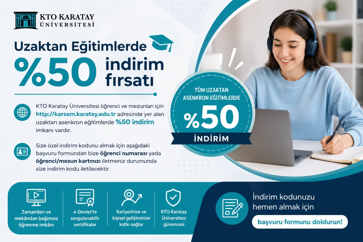 Uzaktan Eğitimlerde %50 indirim fırsatı